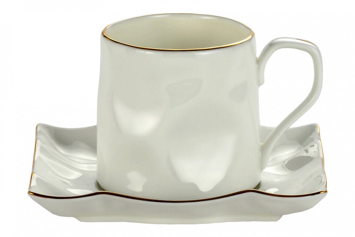 Zestaw filiżanka spodek do kawy na prezent ozdobna