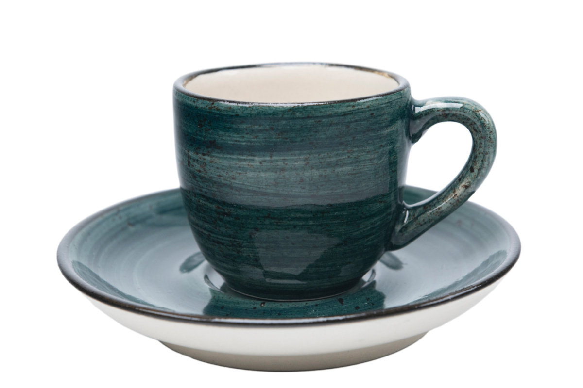 Filiżanka espresso bel rustic kamionka kera zieleń