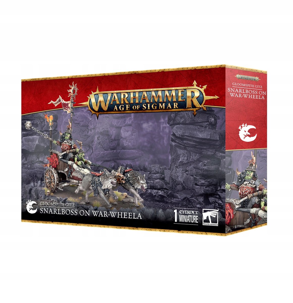 WARHAMMER AOS - GLOOMSPITE GITZ SNARLBOSS ON WAR-WHEELA