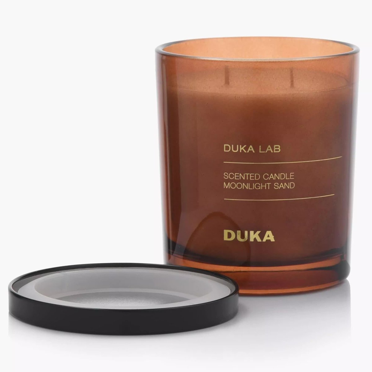 Świeca zapachowa sojowa Moonlight Sand DUKA LAB 300 g brązowa DUKA
