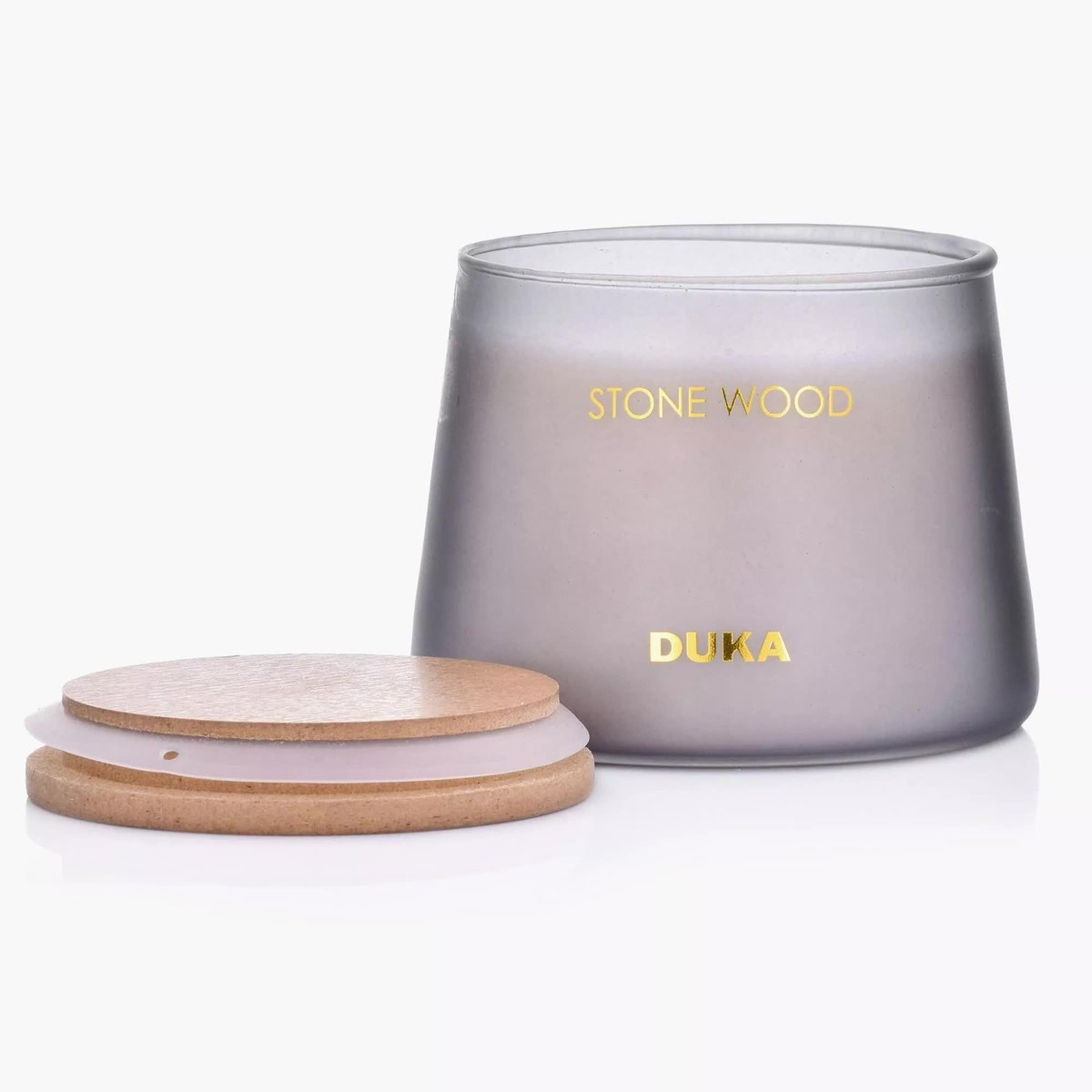 Świeca zapachowa sojowa Stone Wood DUKA BERG 260 g grafitowa DUKA