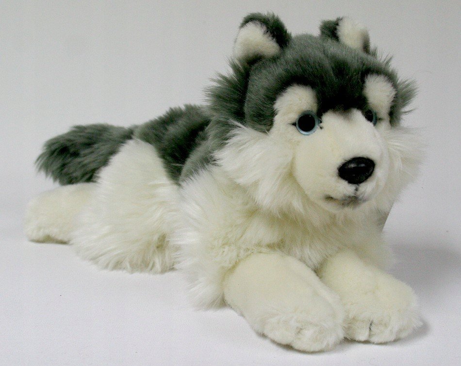 Maskotka Piesek Husky Leżący - 38cm
