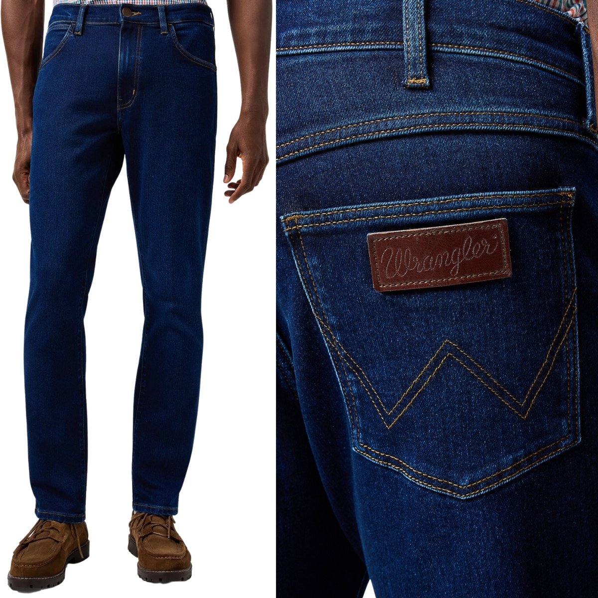 Wrangler LARSTON SLIM CosmicBlue DOPASOWANE CIEMNE SPODNIE JEANSOWE W31 L34