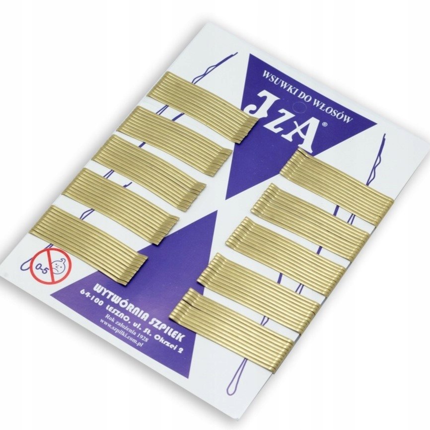 Wsuwki IZA proste ZŁOTE 6 cm BEZ KULKI 100 SZTUK