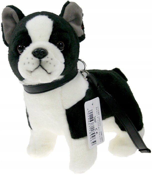 Maskotka Piesek Buldog Francuski ze smyczą - 23cm