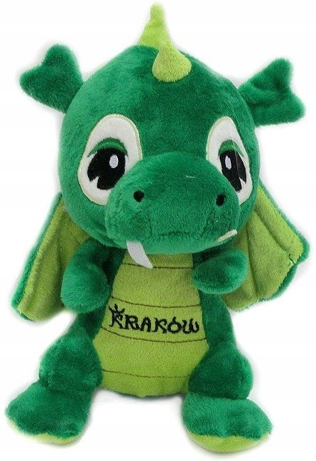 Maskotka Smok dinozaur Kraków zielony - 19cm