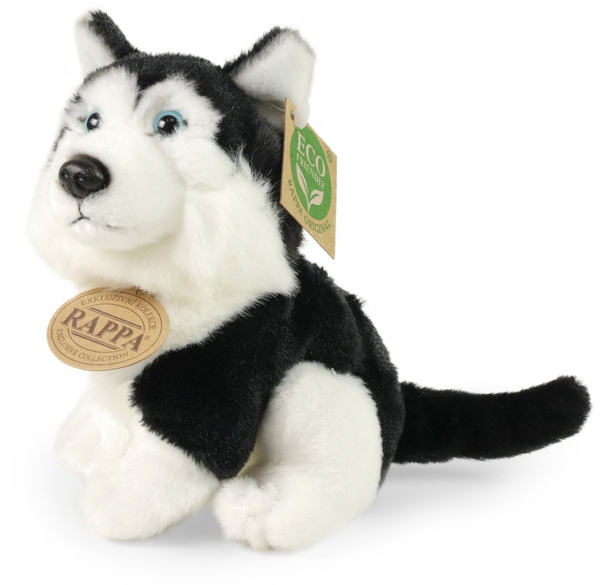 Maskotka Piesek Husky Siedzący Czarny - 16cm