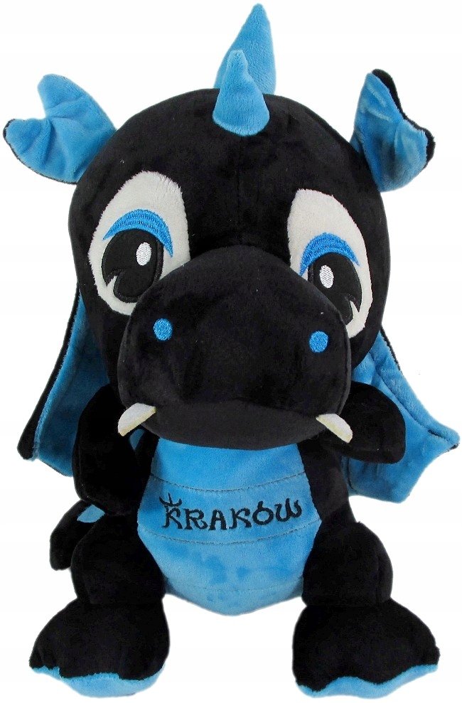 Dinozaur smok Kraków czarno-niebieski - 19cm