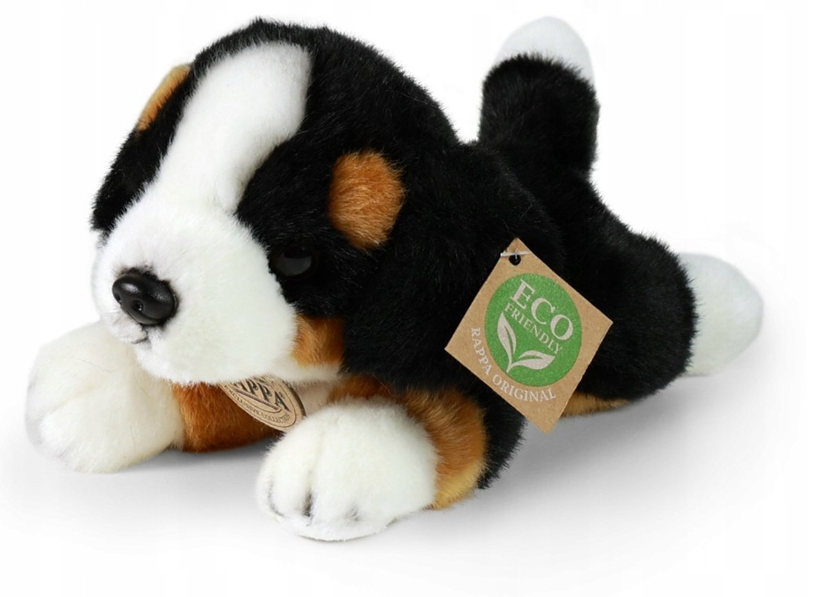 Maskotka Piesek Berneński Czarny Bernardyn Leżący - 20cm