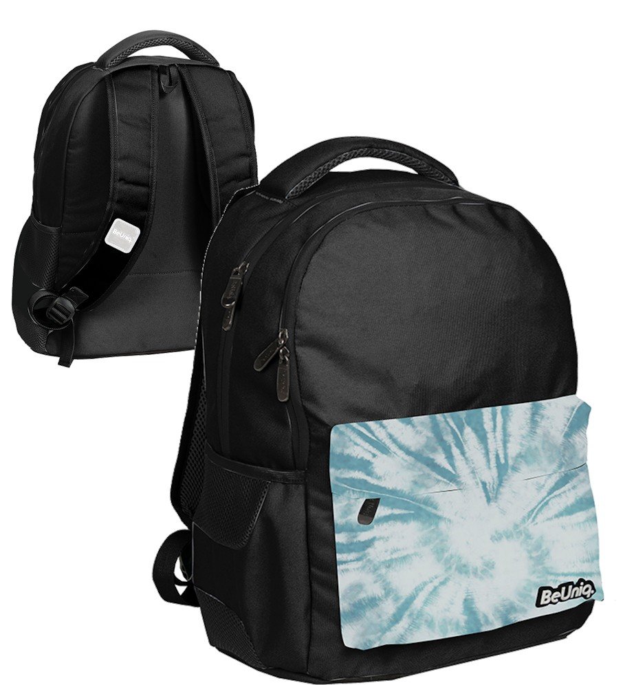 Plecak szkolny młodzieżowy BeUniq Czarno-Niebieski Sky Niebo