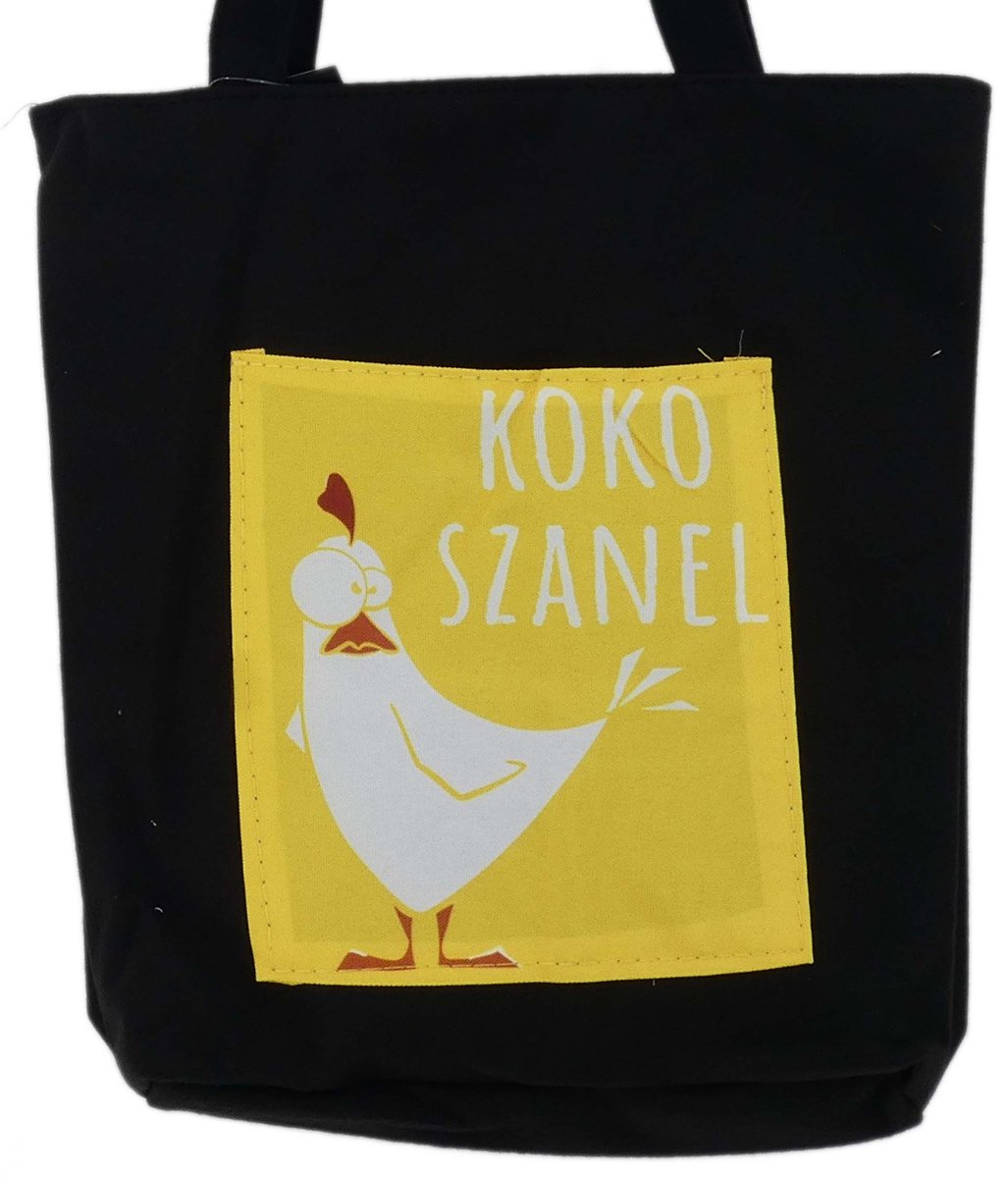 POJEMNA TORBA NA RAMIĘ DO MIASTA SHOPPERKA CZARNA KOKOSZANEL