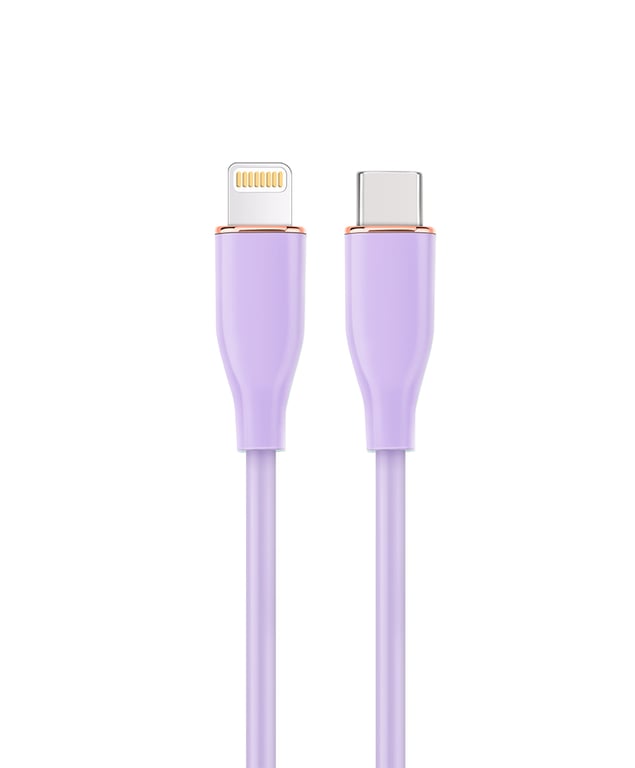 GEMBIRD Kabel premium USB typu C do 8-pin ładowanie i przesył danych oplotsilikonowy 1.5m fioletowy