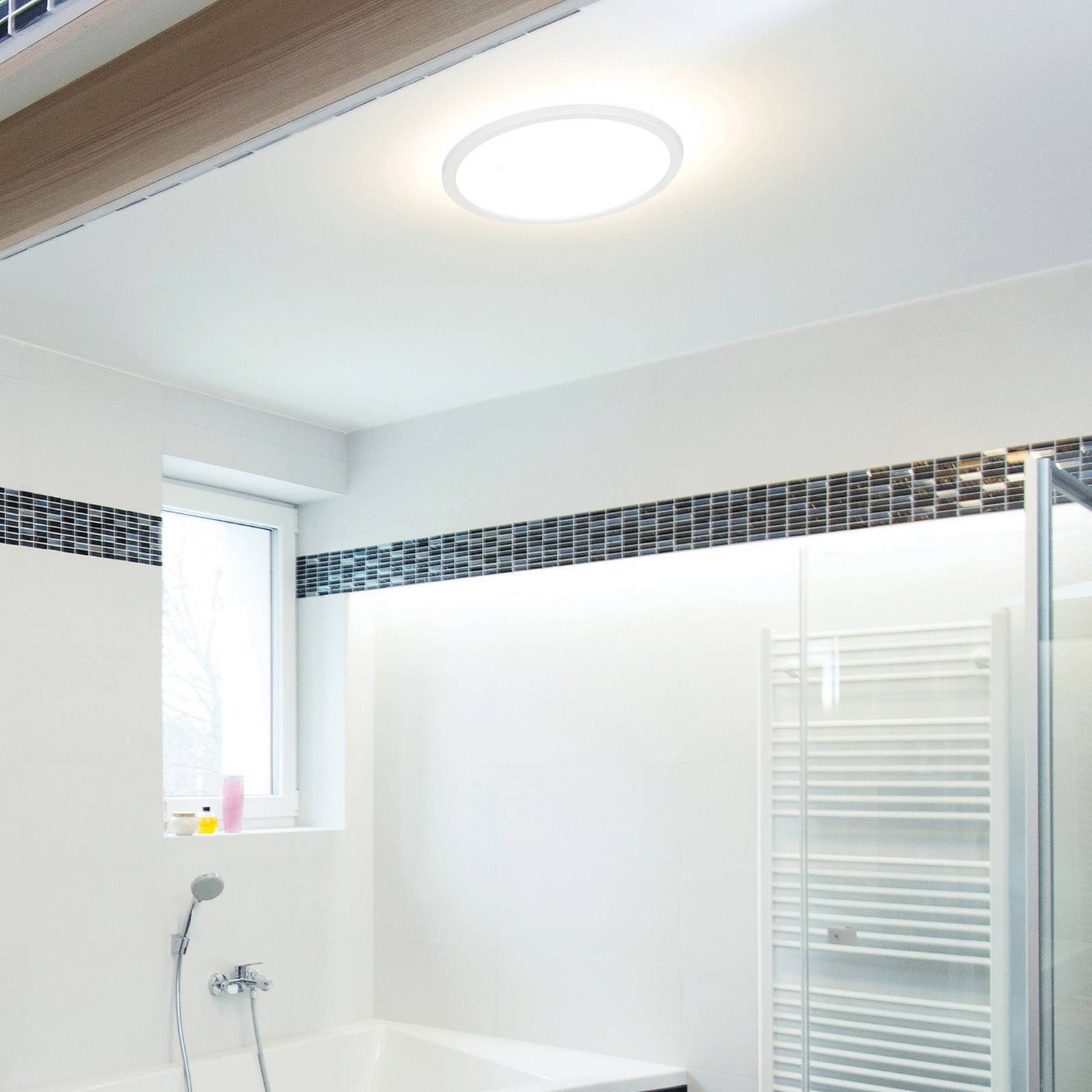 Sylvania Lampa sufitowa SylRadiance, możliwość ściemniania, biały / opal, łazienka, tworzywo sztuczne, nowoczesny