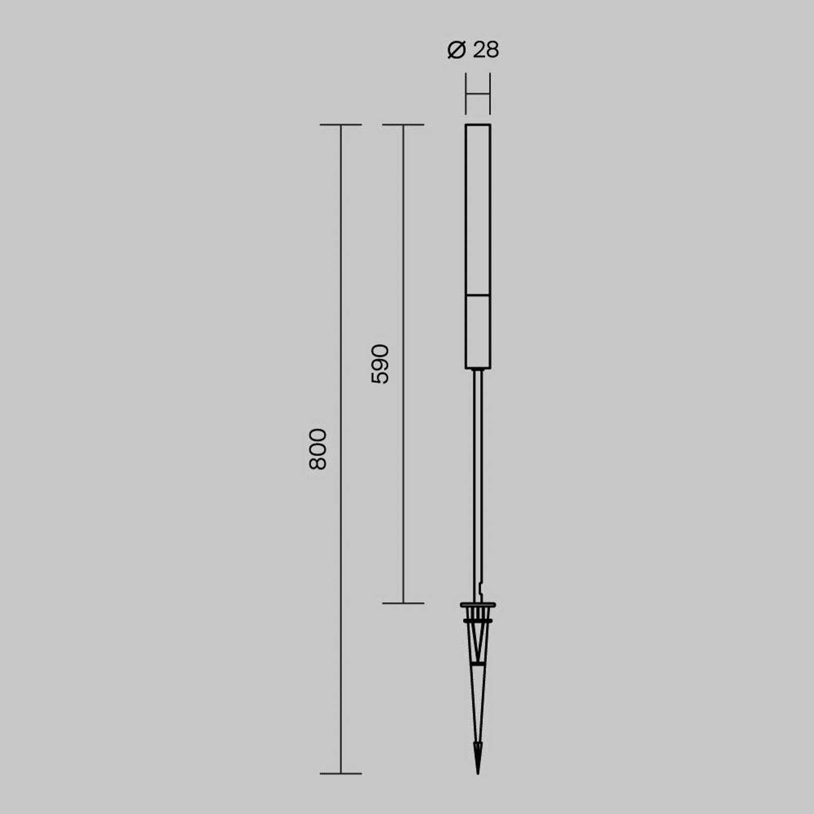 Maytoni słupek oświetleniowy LED Flare, 59cm, szpikulec, grafitowy, IP65