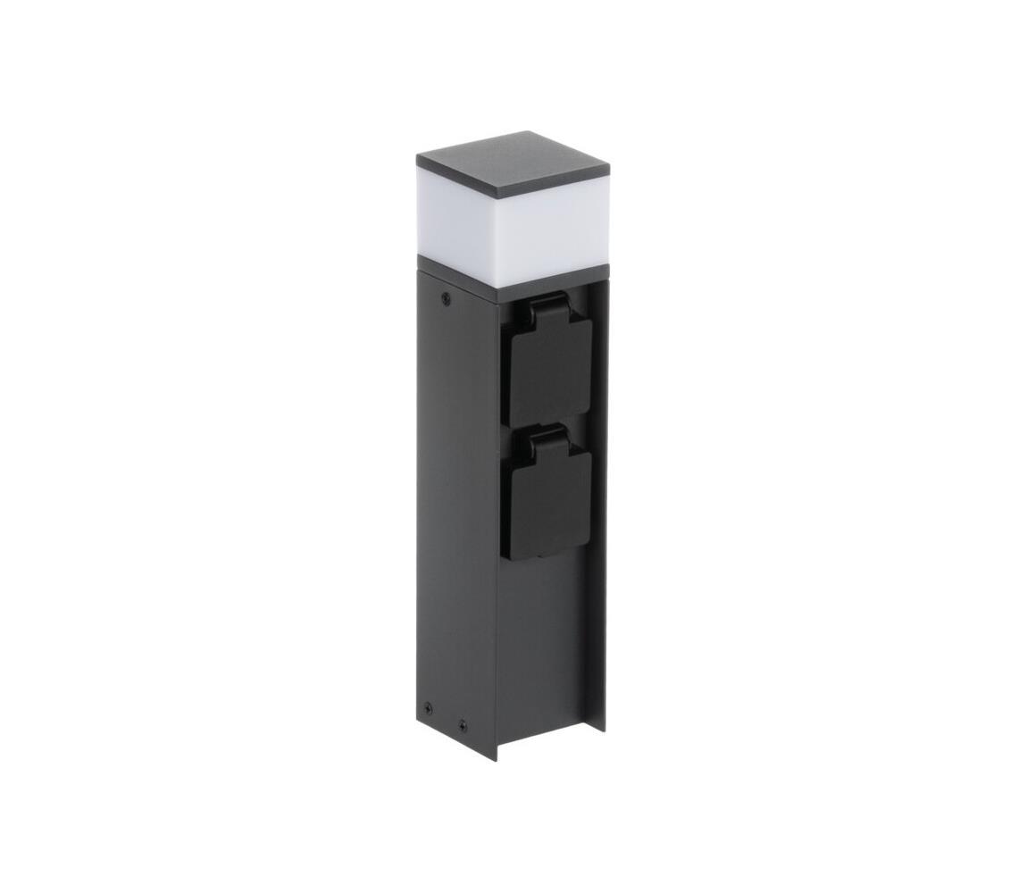 Kanlux 38763-Lampa zewnętrzna z dwoma gniazdkami DASTEN 1xG9/11W/230V 30 cm IP44 czarny