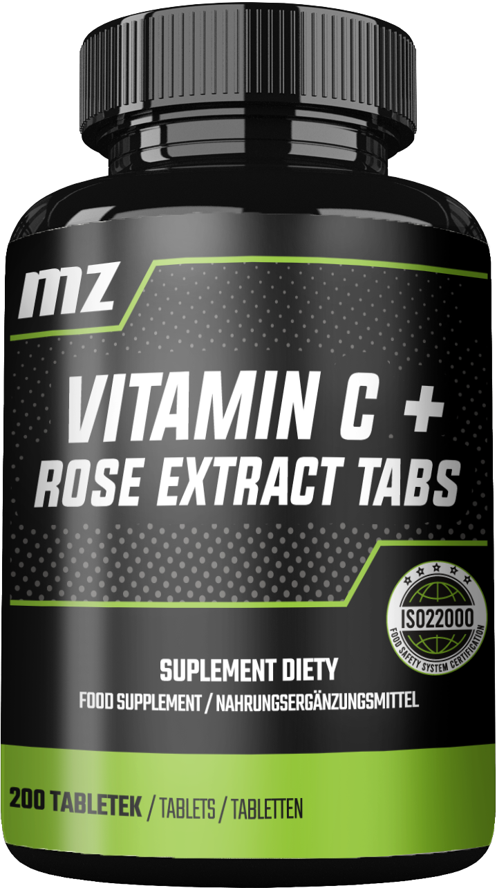 MZ-STORE VITAMIN C + ROSE EXTRACT WITAMINA C Z DZIKĄ RÓŻĄ 200 TABLETEK