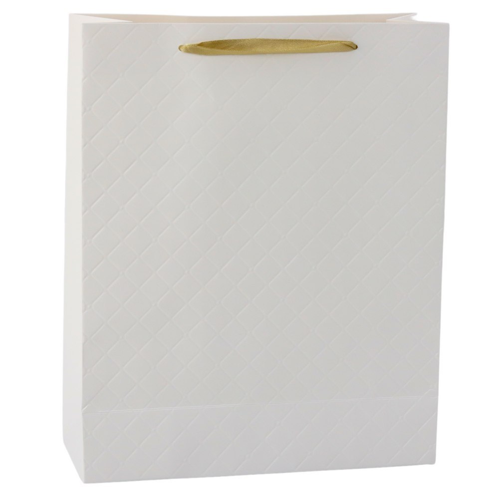 Torba Prezentowa Papierowa Biała Elegancka 32 x 26 x 12cm