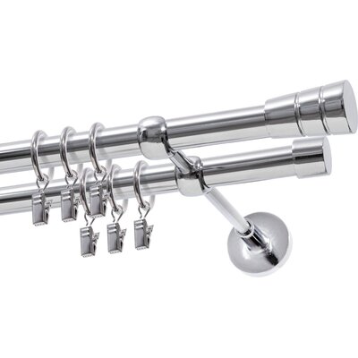 Karnisz DECASTYL Stożek z kółkami Podwójny 320 cm Chrom
