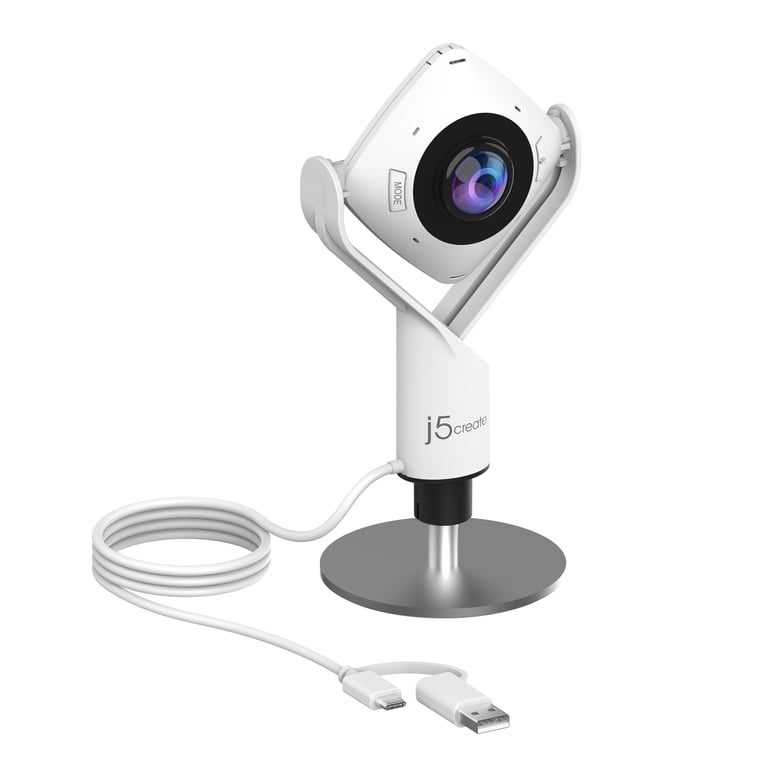 j5create JVCU360 kamera internetowa 2,07 MP 1920 x 1080 px USB 2.0 Czarny, Biały