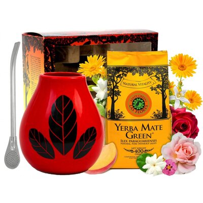 Zestaw do Yerba Mate MATE GREEN Las Flores 400 g