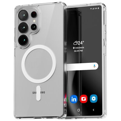 Etui MERCURY Jelhard MagSafe do Samsung Galaxy S25 Ultra Przezroczysty