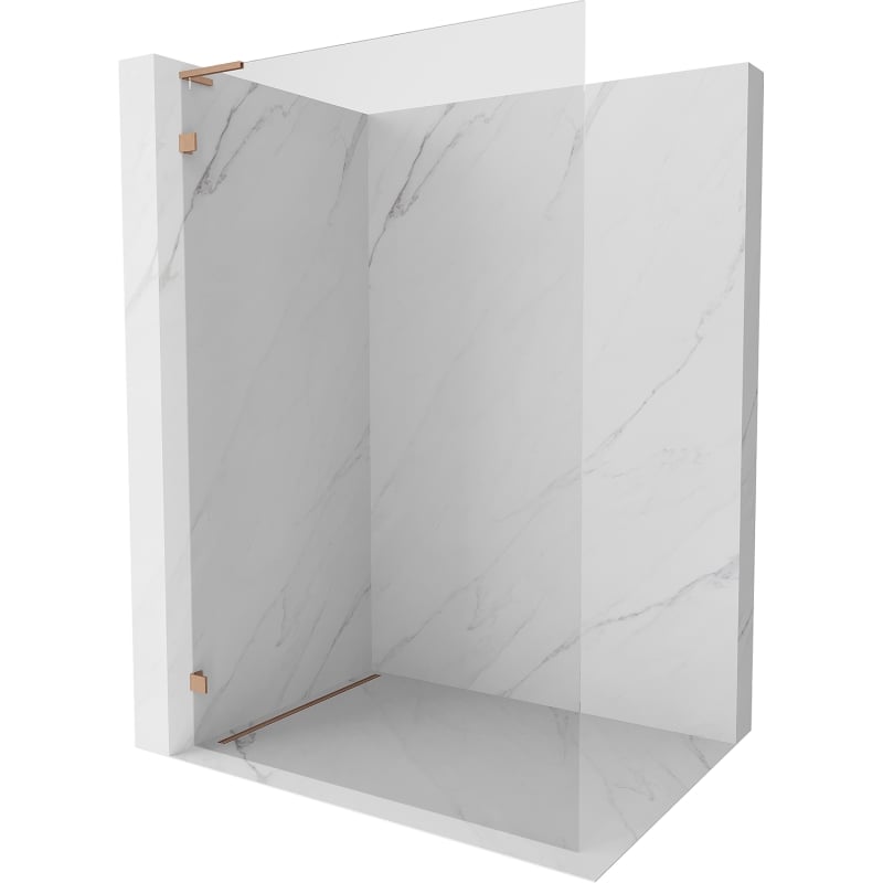 Mexen Lunar L ścianka prysznicowa Walk-in lewa 50 x 200 cm, transparent 8 mm, miedź szczotkowana - 830L-050-000-65-00-L