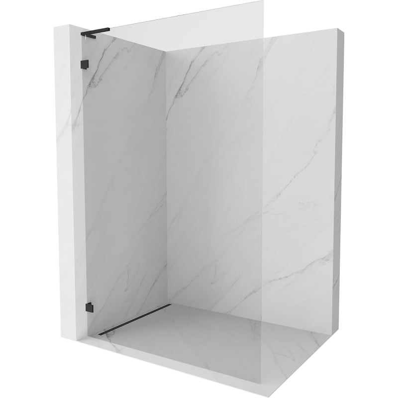 Mexen Lunar L ścianka prysznicowa Walk-in lewa 100 x 200 cm, transparent 8 mm, czarna - 830L-100-000-70-00-L