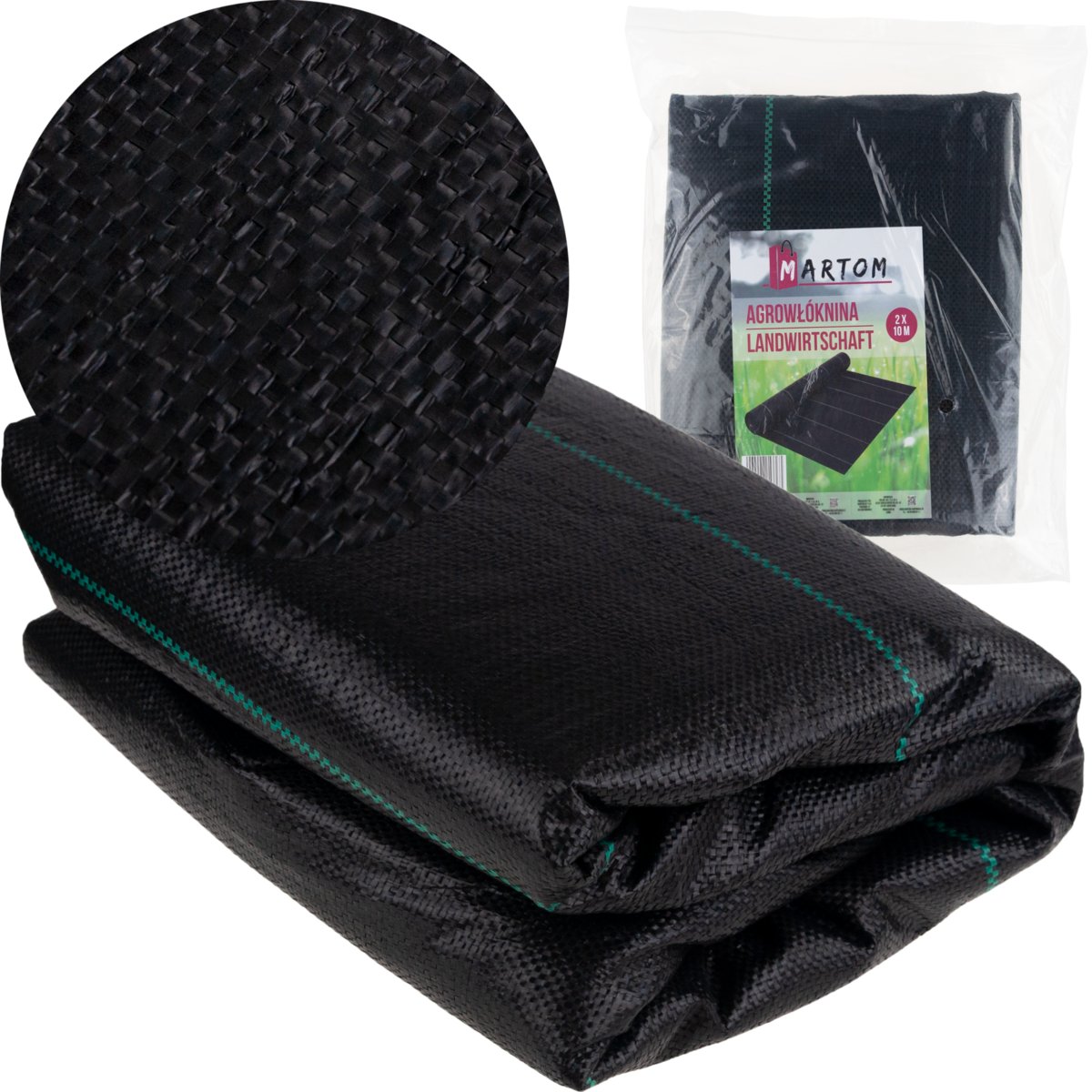 CZARNA AGROWŁÓKNINA ANTYCHWASTOWA 70G AGROTKANINA GRUBA 2x10m 20m2 UV