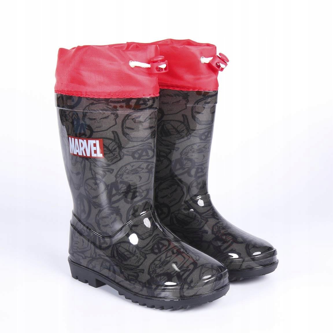 Avengers Marvel Kalosze czarne/czerwone dziecięce gumowce gumiaki 30 Cerda
