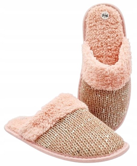 Kapcie Papcie Pantofle Damskie domowe futrzane pełne ciepłe 38/39