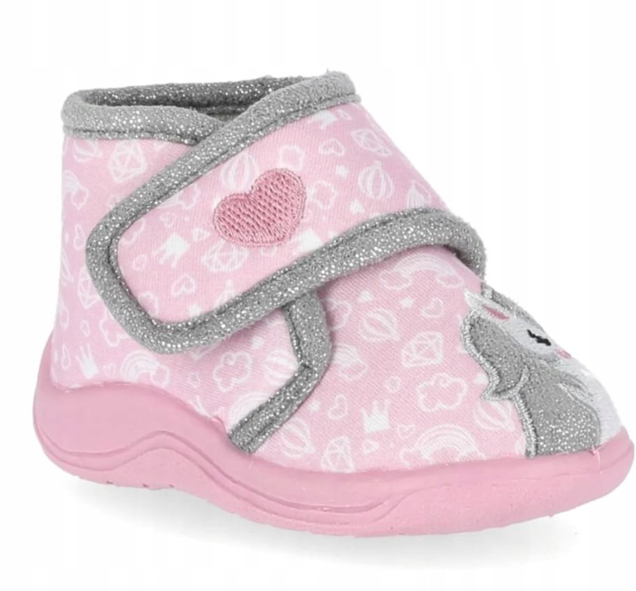 Kapcie Papcie domowe przedszkolne żłobka na rzepy Unicorn Jednorożec r.20