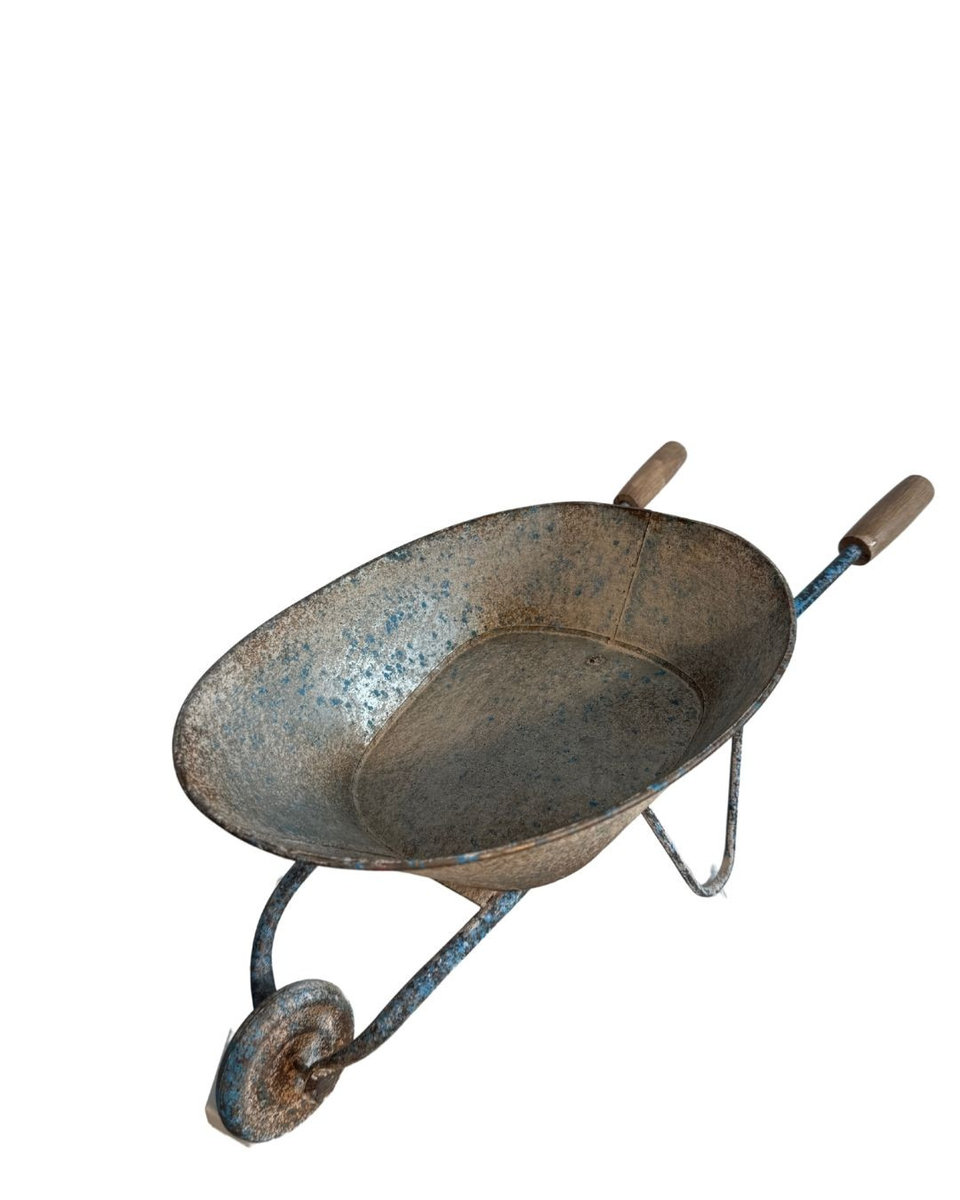 Taczka Metalowa Mini Doniczka Osłonka Ozdoba