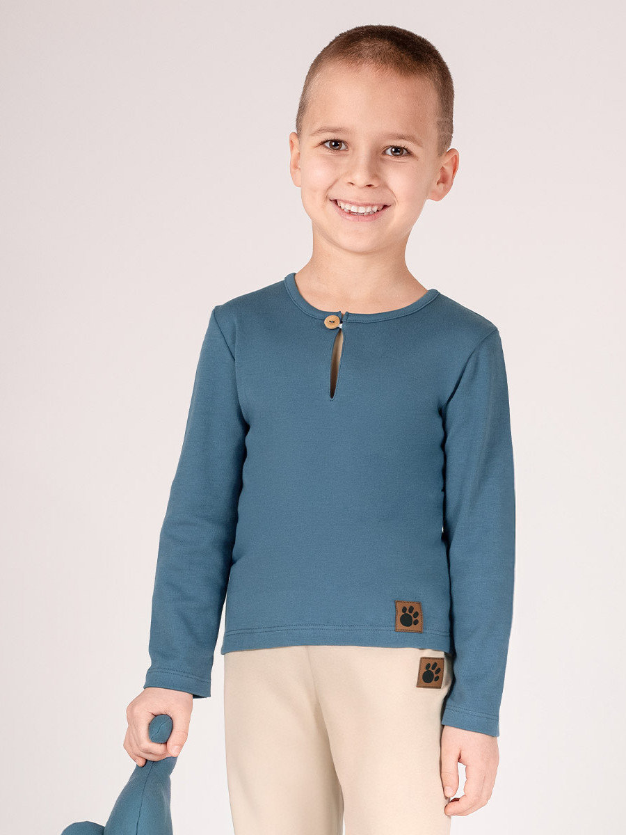 Chłopięca bluzka długi rękaw morska Nicol,r.110