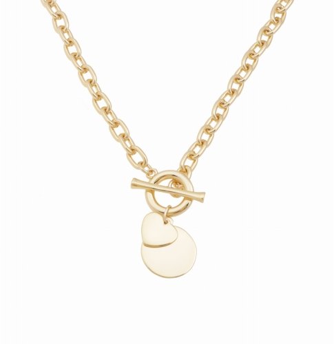 Colibra Naszyjnik toggle z sercem i blaszką (C21/WIO/01AU) Walentynki