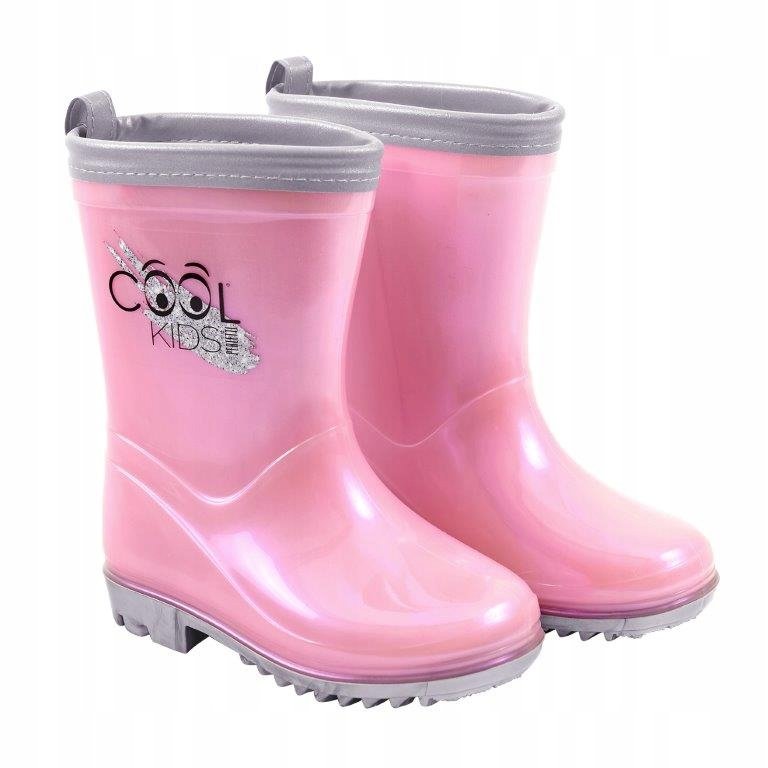 Kalosze odblaskowe świecące różowe dziecięce gumowce gumiaki 26/27 Perletti