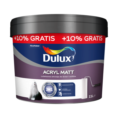 Farba lateksowa Acryl Matt 10 l + 10% Dulux