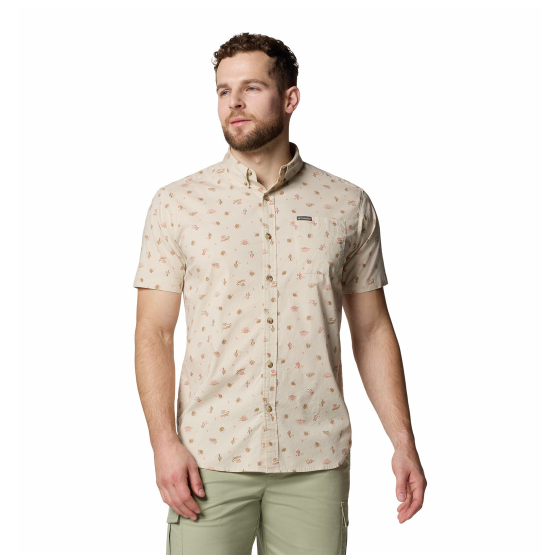 Koszula męska Columbia Rapid Rivers™ Printed Short Sleeve Shirt Rozmiar: M / Kolor: beżowy