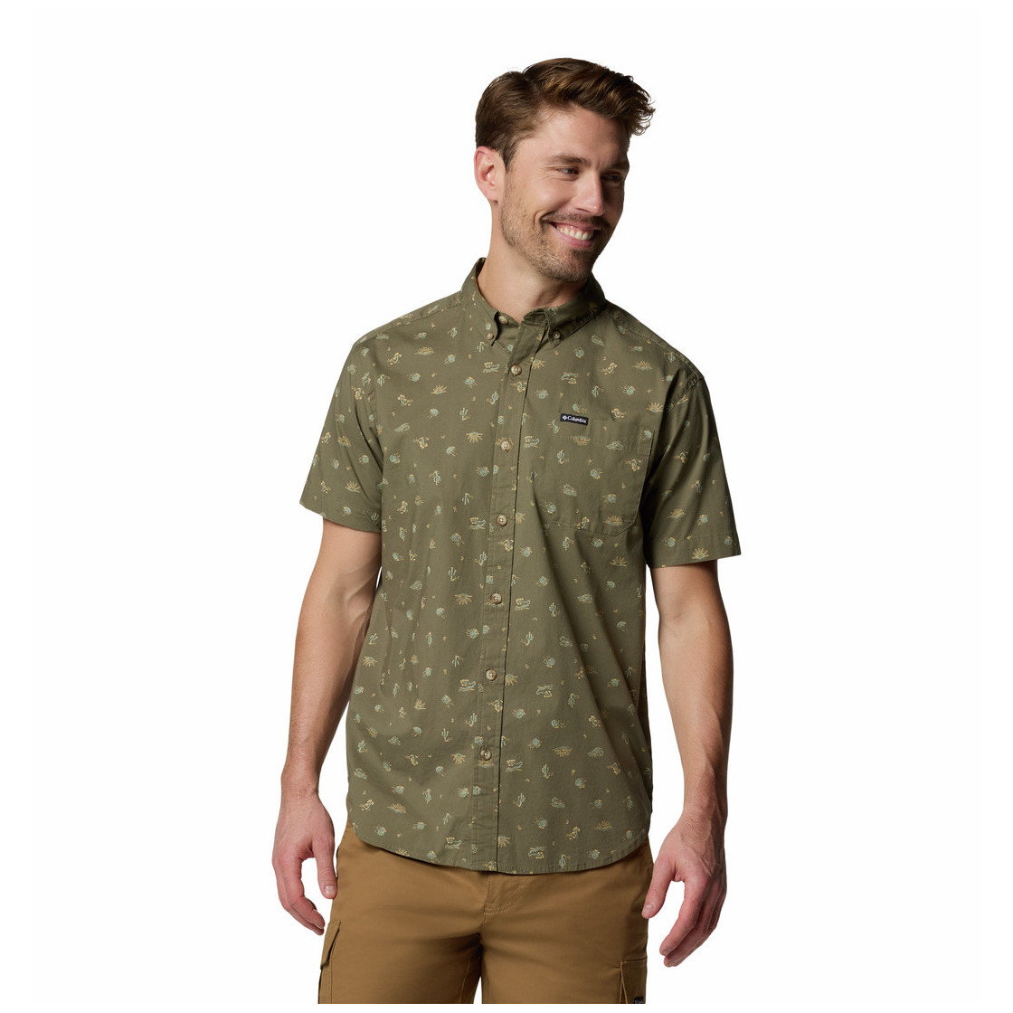 Koszula męska Columbia Rapid Rivers™ Printed Short Sleeve Shirt Rozmiar: XXL / Kolor: ciemnozielony