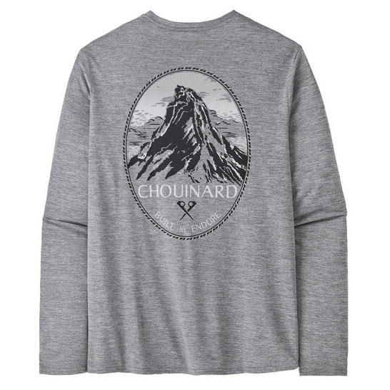 Koszulka męska Patagonia M's L/S Cap Cool Daily Graphic Shirt - Lands Rozmiar: M / Kolor: szary
