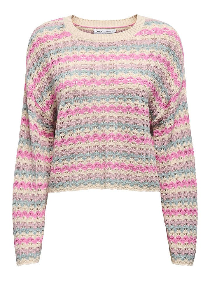ONLY Sweter w kolorze beżowo-różowym