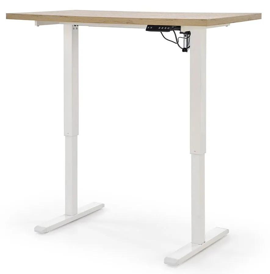 EDINOS Elektryczne do pracy biurko na stojąco dąb artisan + biały T1-W43