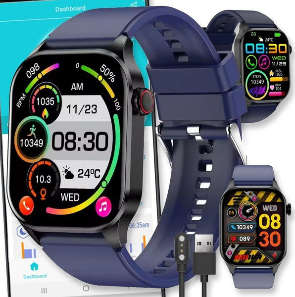 Active Band SMARTWATCH ZEGAREK WATCH MENU PL DAMSKI MĘSKI ROZMOWY SPORT POLSKIE PULS T98