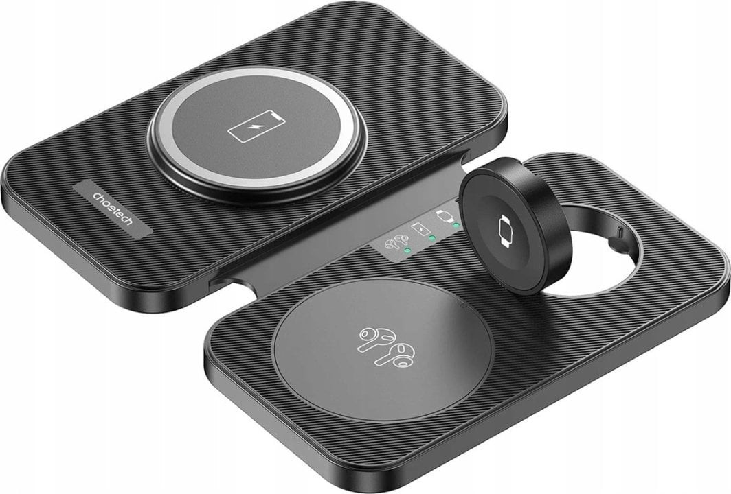Ładowarka Choetech T616-F indukcyjna 3w1 kompatybilna z urządzeniami Apple i Samsung - czarna