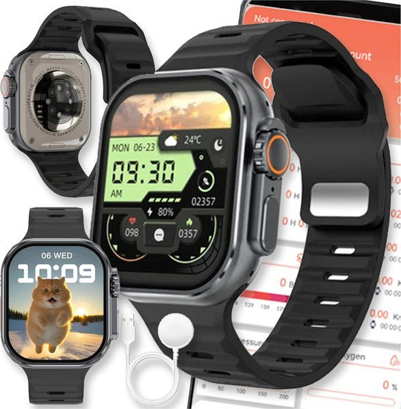 Active Band SMARTWATCH ZEGAREK DAMSKI WATCH ROZMOWY MĘSKI PULS SPORT KROKI SMARTBAND IW9 ULTRA