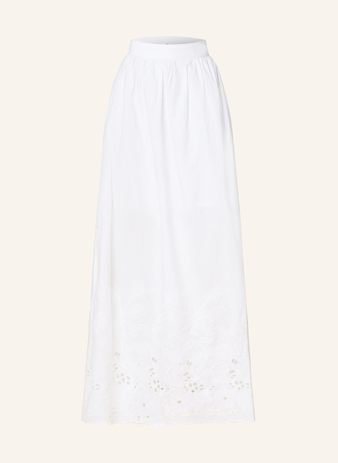 Selected Femme Spódnica Z Dziurkowanej Koronki weiss