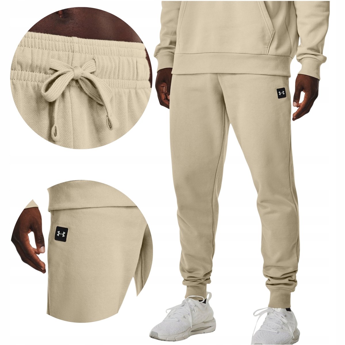 Spodnie męskie dresowe under armour joggery bawełniane r. xl