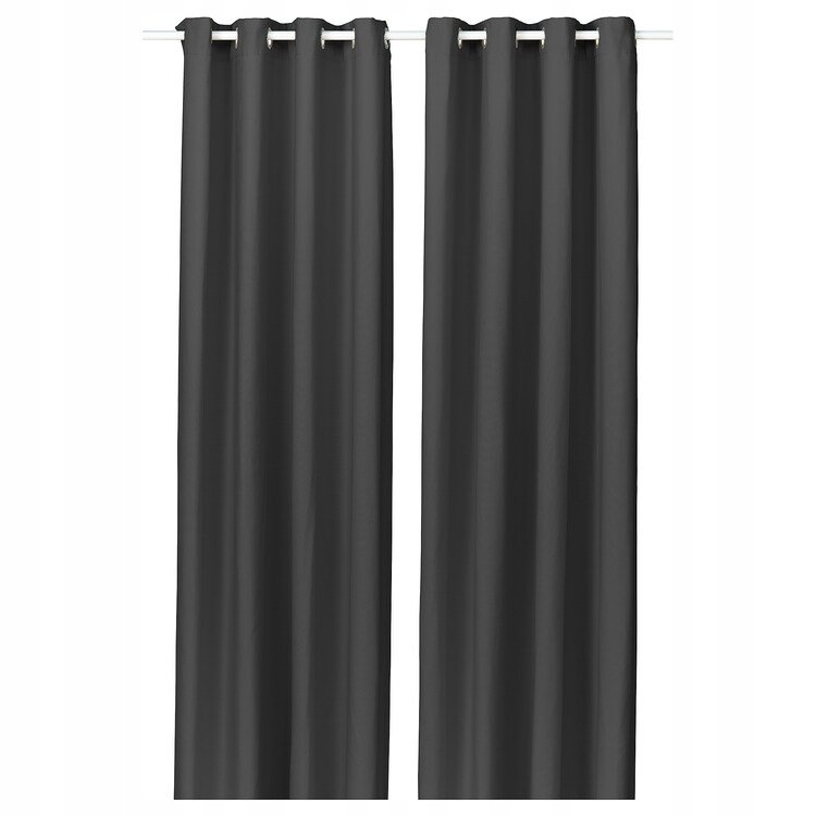 IKEA GINSTMOTT Zasłona, 2 szt., z oczkami/szary, 145x300 cm Przyciemniająca