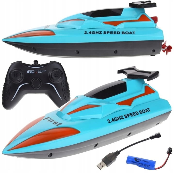 Łódź Łódka Motorówka Zdalnie Sterowana Wyścigówka RC Akumulator 2,4 GHz