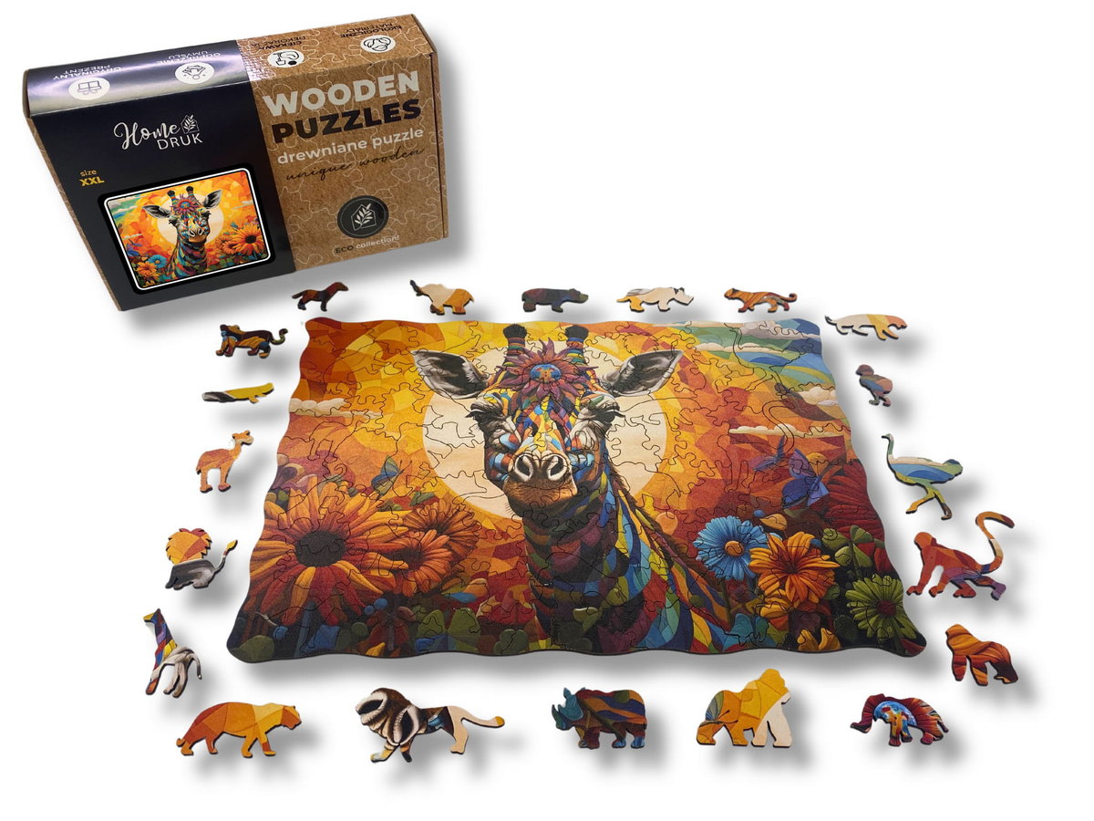 Puzzle Drewniane dla dzieci i dorosłych ColourfullGiraffe Żyrafa2 200 elementów