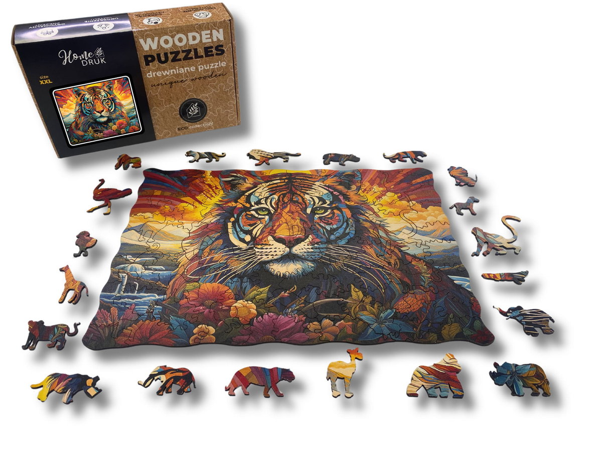 Puzzle Drewniane dla dzieci i dorosłych Poweroftiger Tygrys 100 elementów